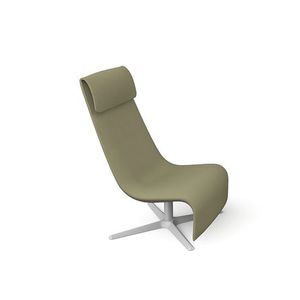 contemporary fireside chair / fabric / aluminum / star base
