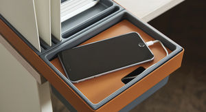 office supply box with cable pass-through