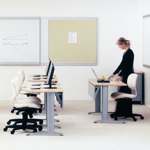 contemporary classroom table / metal / oak / laminate