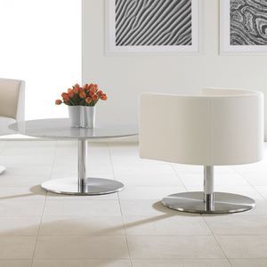 contemporary coffee table / marble / chromed metal / commercial