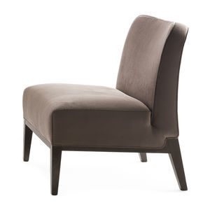 contemporary fireside chair / fabric / solid wood / for public buildings