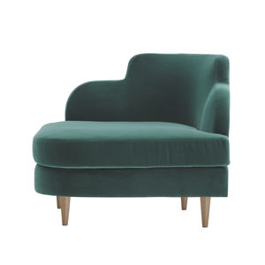 traditional armchair / fabric / with armrests / green