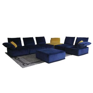 modular sofa / contemporary / velvet / 7-seater and up
