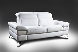 contemporary sofa / fabric / leather / 2-person