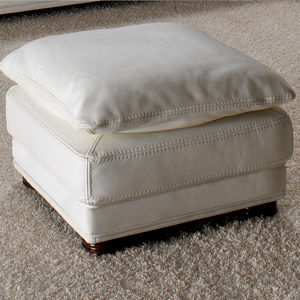 traditional pouf / fabric / leather / square