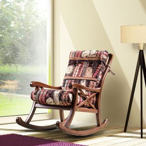 traditional armchair / fabric / wooden / with washable removable cover