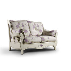 traditional sofa / fabric / wooden / 2-person