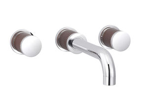 washbasin double-handle mixer tap / wall-mounted / chrome / for bathrooms
