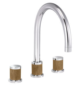 chrome double-handle mixer tap / kitchen / 3-hole