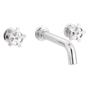 washbasin double-handle mixer tap / wall-mounted / chrome / for bathrooms