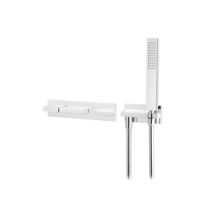 shower double-handle mixer tap / for bathtubs / built-in / nickel