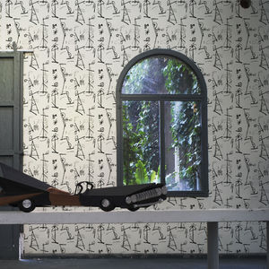 contemporary wallpaper / sketch / non-woven / printed