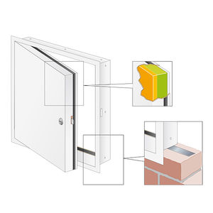 wall access hatch / square / metal / fire-rated