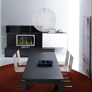 contemporary TV wall unit / lacquered wood