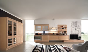 traditional kitchen / wooden / island / ecological