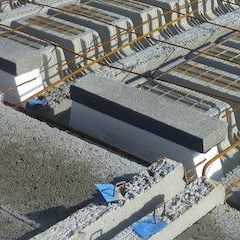 flooring with girder-slabs / concrete / polystyrene interjoist / insulated