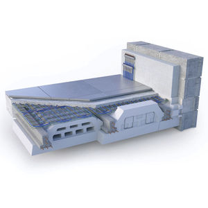 flooring with girder-slabs / concrete / insulating interjoist