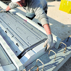 structural floor with girder-slabs / concrete / insulating interjoist