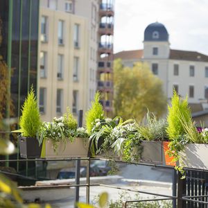 plastic planter / rectangular / contemporary / modular