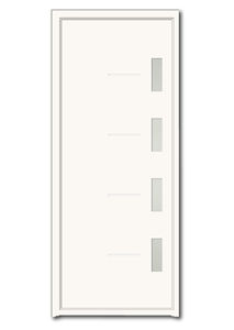 entry door / swing / aluminum / PVC