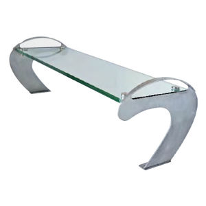 public bench / original design / stainless steel / glass