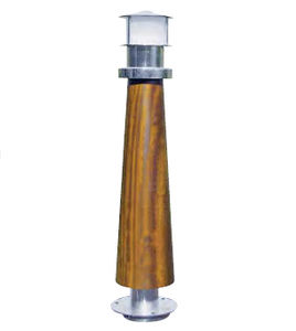 urban bollard light / contemporary / stainless steel / wooden