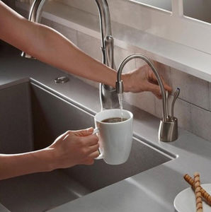 washbasin mixer tap / stainless steel / kitchen / 1-hole