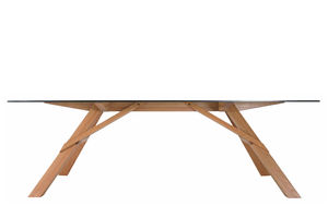 round table / contemporary / solid wood