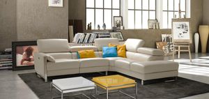 corner sofa / contemporary / leather / fabric