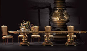dining table / oval / Louis XV style / wood