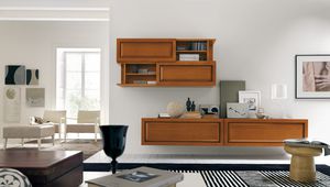 traditional living room wall unit / walnut