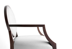 traditional armchair / beech / solid wood / medallion