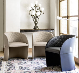 contemporary visitor armchair / fabric / leather / contract