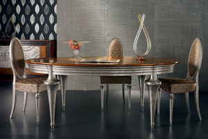 traditional table / wooden / oval