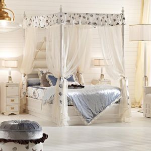 canopy bed / single / contemporary / mahogany