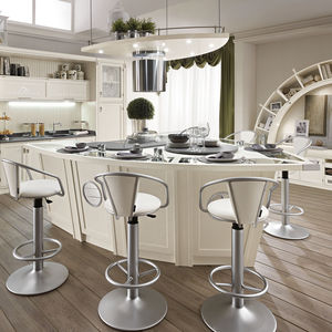 contemporary kitchen / wooden / marble / island