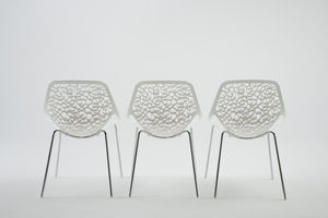 restaurant chair / contemporary / stackable / fabric