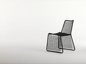 contemporary chair / stackable / fabric / sled base