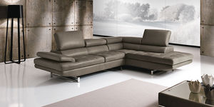 modular sofa / contemporary / leather / fabric
