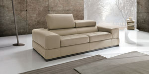 modular sofa / contemporary / leather / fabric