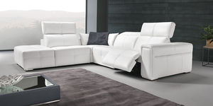 modular sofa / contemporary / leather / fabric