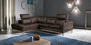 modular sofa / contemporary / leather / fabric