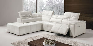 modular sofa / contemporary / leather / fabric