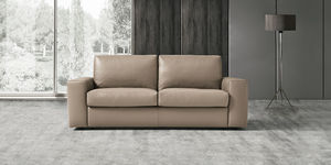 sofa bed / contemporary / leather / fabric