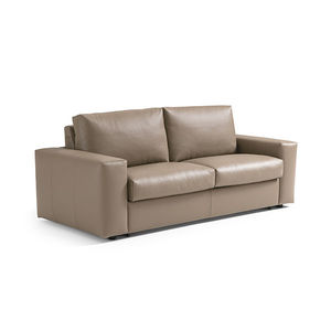 sofa bed / contemporary / fabric / leather