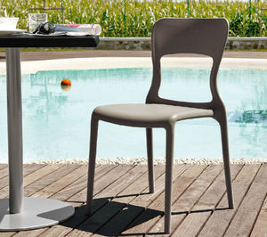 contemporary chair / stackable / polypropylene / garden