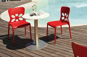 contemporary chair / stackable / polypropylene / garden