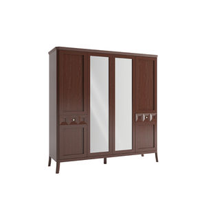 contemporary wardrobe / wooden / with swing doors / mirrored