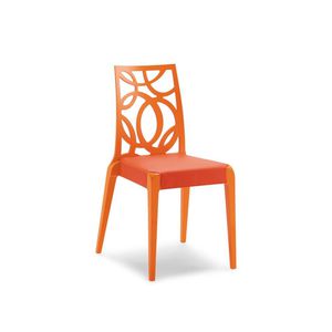 contemporary chair / stackable / upholstered / standard base