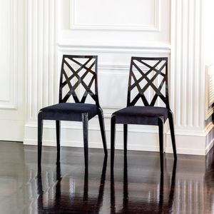 contemporary chair / stackable / upholstered / standard base